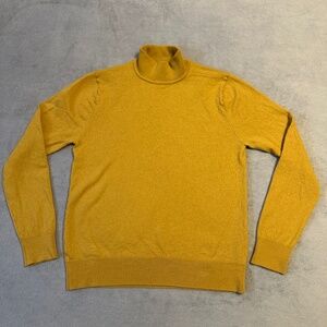 Le 31 By Simons Men's Mustard Yellow Merino Wool Mock Neck Sweater Size M Unisex